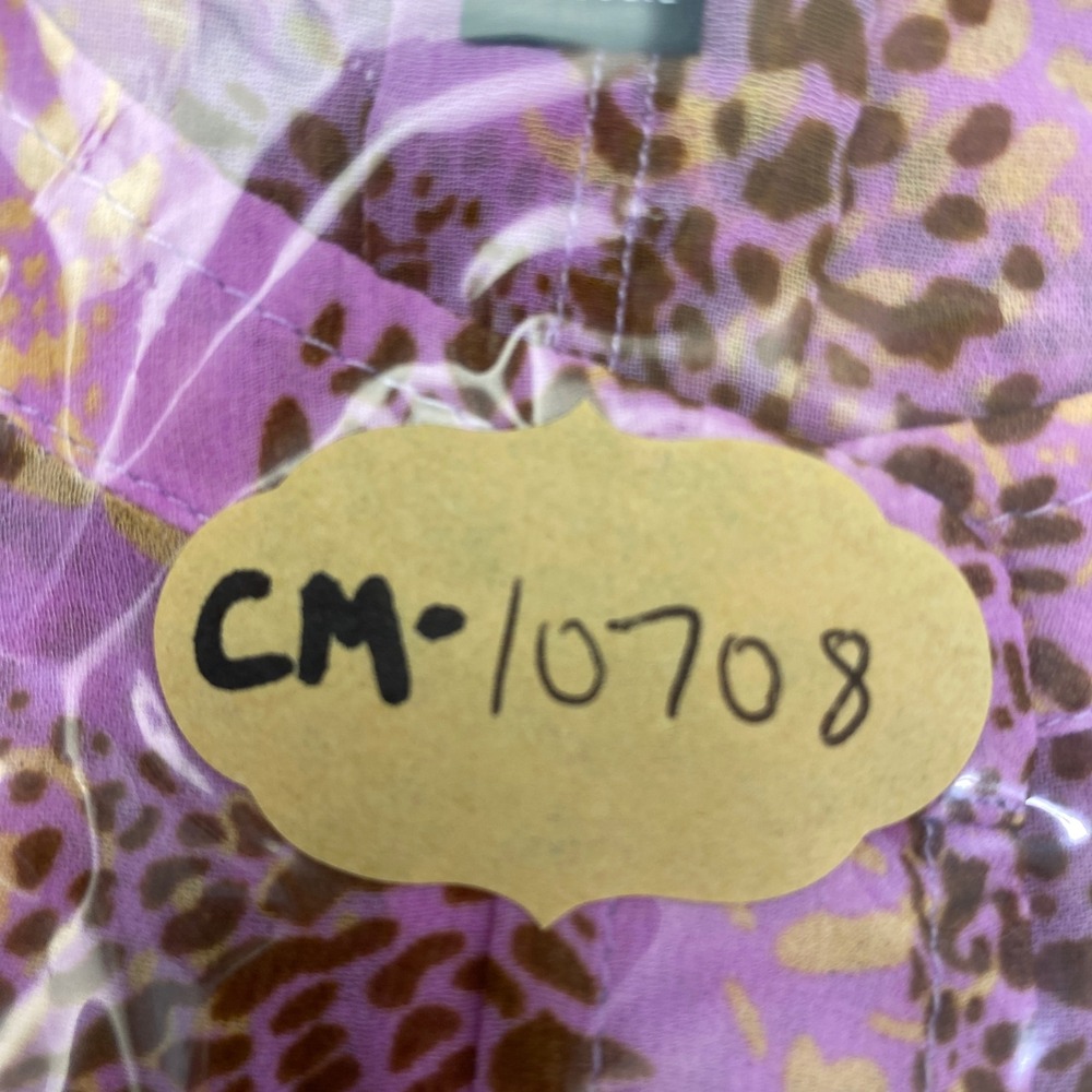Cabi Cheetah Blouse Women Large Pink Linx Leopard Print Ruffle Sleeve Sheer 5711 - Picture 13 of 15